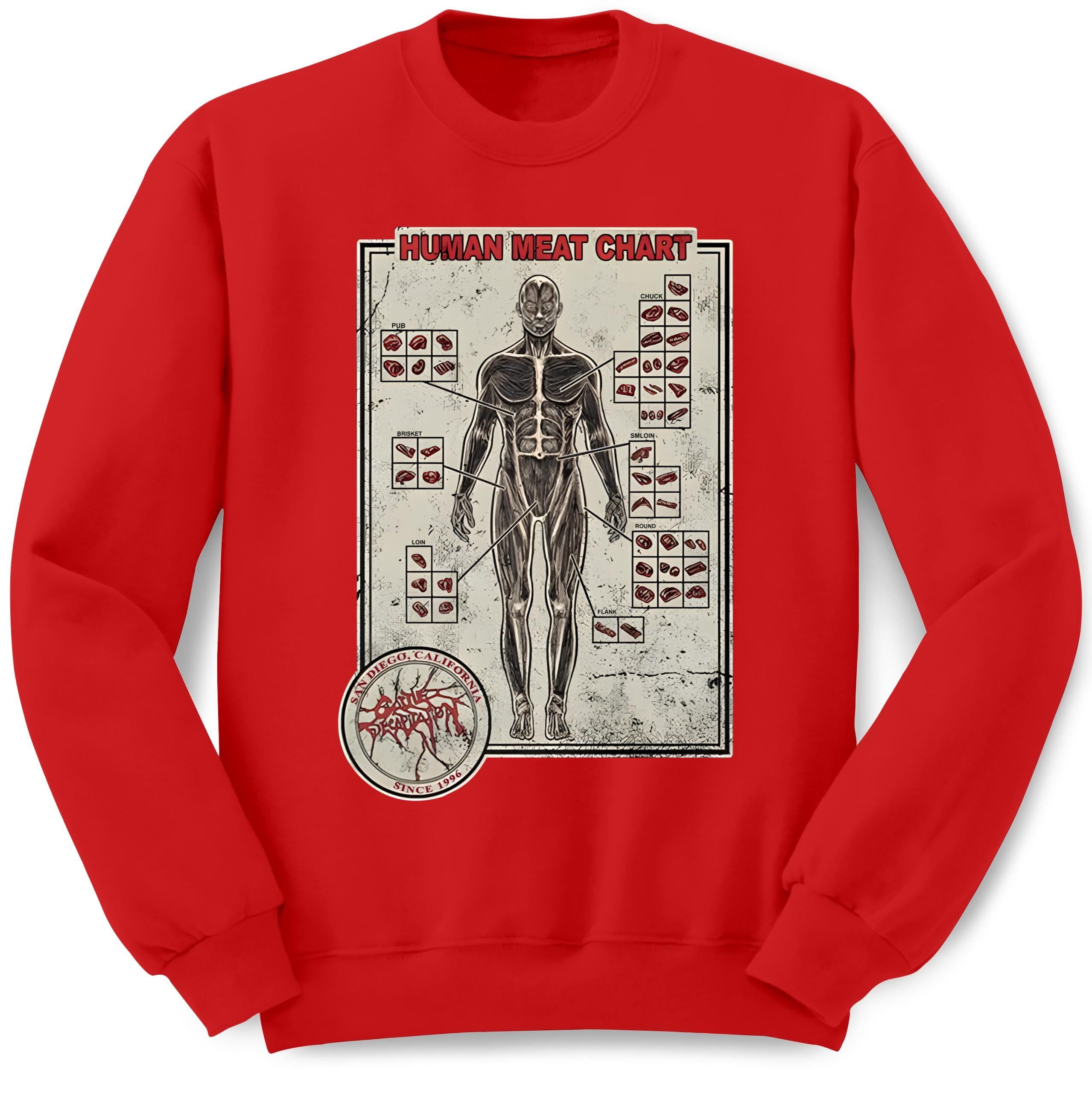 Human Meat Chart' Sweatshirt NEW