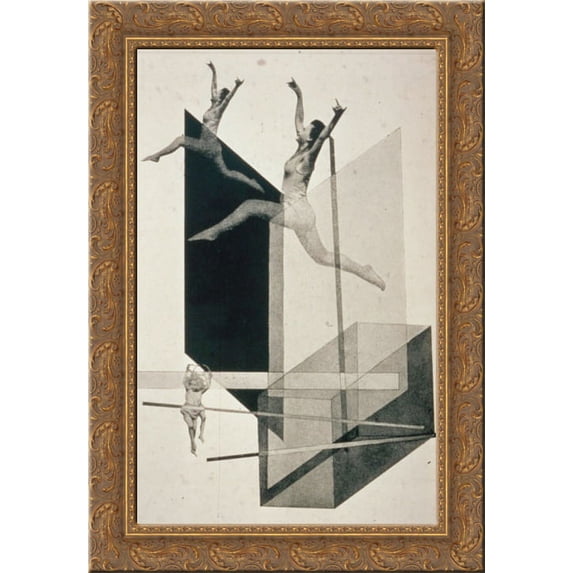 Human Mechanics 20x24 Gold Ornate Wood Framed Canvas Art by Moholy Nagy, Laszlo