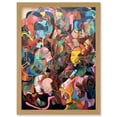 thumbnail image 1 of Human Relationships Multicoloured Abstract Crowd Artwork Framed Wall Art Print A4, 1 of 4