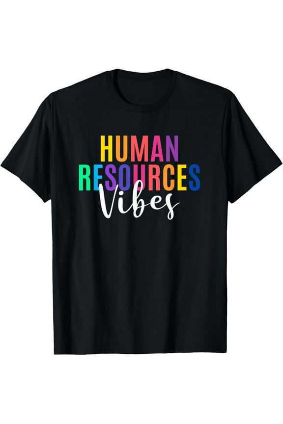 Human Resource Vibes HR Specialist HR Manager Coworker T-Shirt100% pure cotton short-sleeved shirt for both men and women