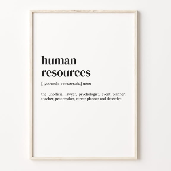 Human Resources Definition Dictionary Poster Unframed Paper Print