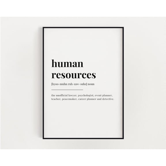Human Resources Definition Print, Wall Art Print, Human Resources Print, Definition Print, Quote Print Home Decor #3175, Unframed Poster Size 16x24