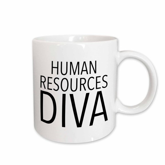 3drose, Human Resources Diva Black, 15oz Mug