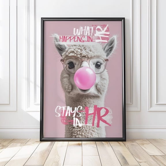 Human Resources Poster - HR Printable Art, Quirky Office Decor, HR Experts & Coworkers, Pastel Alpaca, Unframed Paper Poster 24x36in