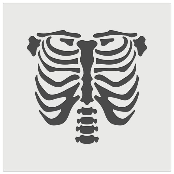 Human Ribcage Skeleton Bones Spooky Halloween DIY Cookie Wall Craft Stencil - 3.5 Inch
