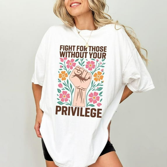 Human Rights Activist Print T Shirts Inspirational Equality Message Graphic Tees Casual Social Change Advocates Pattern Tops,S-5XL