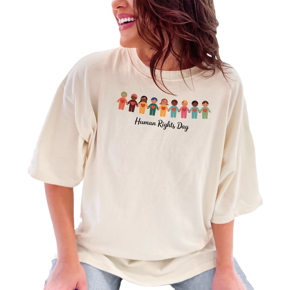 Human Rights Day T-Shirt, Diversity Inclusion Shirt, Equality Statement Tee, Social Justice Clothing, Unisex Casual Graphic Tee, Ivory Comfort Colors T-Shirt, Large