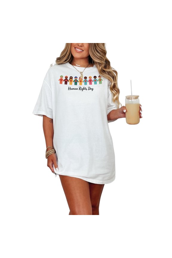 Human Rights Day T-Shirt, Diversity Inclusion Shirt, Equality Statement Tee, Social Justice Clothing, Unisex Casual Graphic Tee, White Comfort Colors T-Shirt, Large