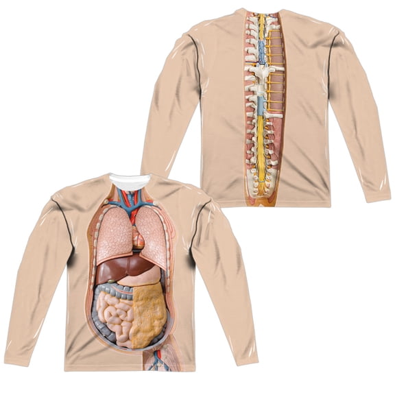 Human Science Torso (Front - Back Print) - Regular Fit Long Sleeve Shirt - XXX-Large