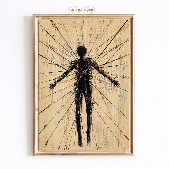 Human Silhouette Emotional Expression Wall Art Home Decor Unframed Paper Print