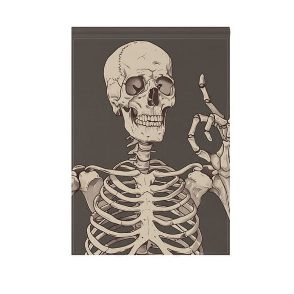 Human Skeleton Garden Flag House Banner 12" x 18" Double Sided Outdoor Yard Decoration