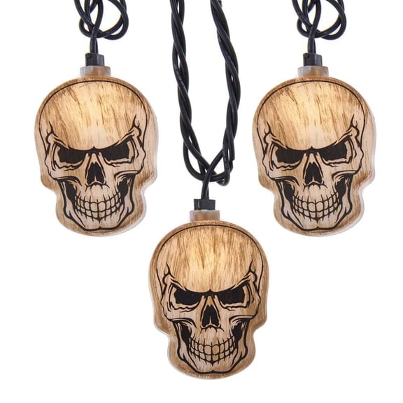 Human Skull Heads Halloween Light String with 10 Lights HW1829