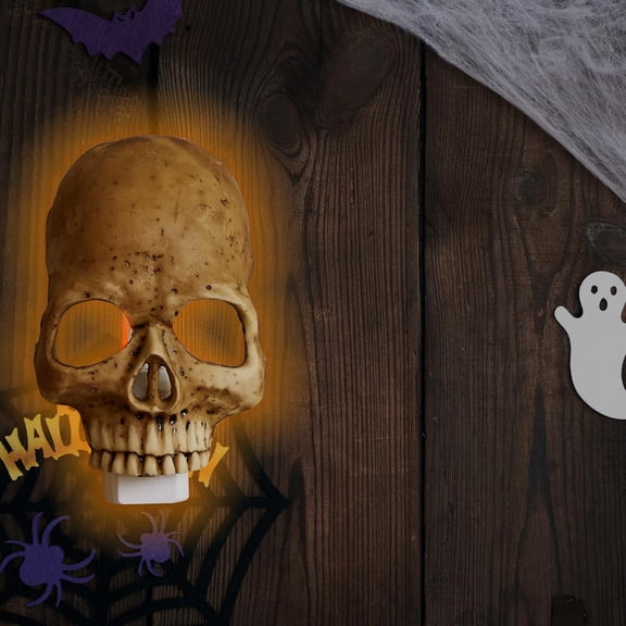 Human Skull Night Light,2025 New Skull Night Light,Horrible Light Decoration for Halloween Party and Home Decor.
