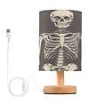 thumbnail image 1 of Human Skull Skeleton Bedside Table Lamp Desk Warm Lights with USB Charging Port Cylinder LED Lamps for Bedroom Living Room Office, 1 of 7