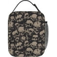 thumbnail image 1 of Human Skull Skeleton Funny Halloween Insulated Lunch Bag Portable Reusable Zipper Lunch Box For Men Women Work Picnic Travel Camping, 1 of 6