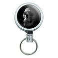 thumbnail image 1 of Human Skull Skeleton Head Retractable Belt Clip Badge Key Holder, 1 of 1