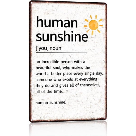 Human Sunshine Definition Inspirational Wall Art for Home Bedroom Living Room Decor