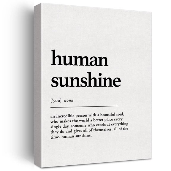 Human Sunshine Definition Print Canvas Wall-Art Home Decor an Incredible Person with a Beautiful Soul poster