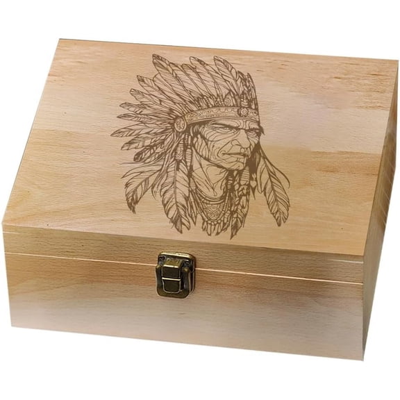 Human Theme Wooden Memory Keepsake Box Metal Knot Box with Hinged Lid and Lock Decorative Storage Box Stash Box