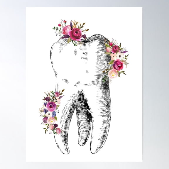 Human Tooth Poster Wall Art, Modern Wall Decor For Living Room Bedroom, 12x18 UNFRAMED