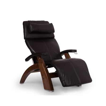 Human Touch PC-420 Classic Manual PLUS Perfect Chair Series 2 Walnut Wood Base Zero-Gravity Recliner - Espresso Premium Leather