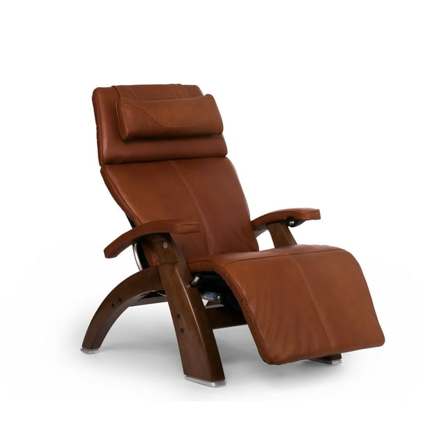 Human Touch PC-600 Omni Motion Silhouette Power Recline Walnut Wood Base Zero-Gravity Recliner Leather