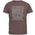thumbnail image 1 of Human Wolf Costume Mens T Shirt Chestnut X-LG, 1 of 1