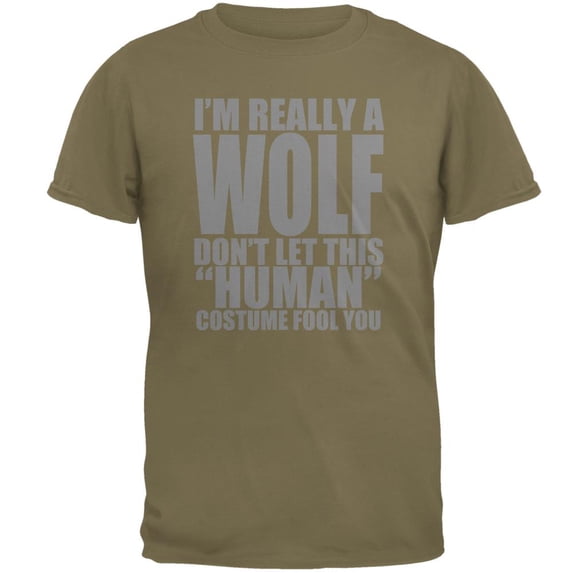 Human Wolf Costume Mens T Shirt Prairie Dust X-LG