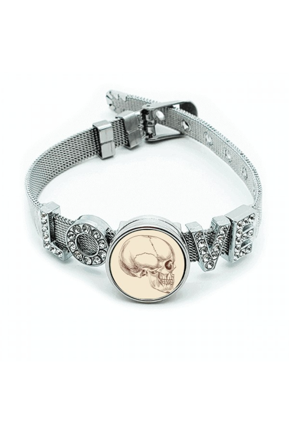 Human l Profile Drawing Bracelet Wristband Crystal Love Adjustable Bangle