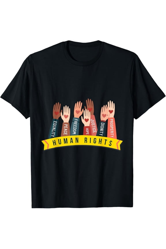 Human rights T-Shirt men and women can wear, black, white, gifts