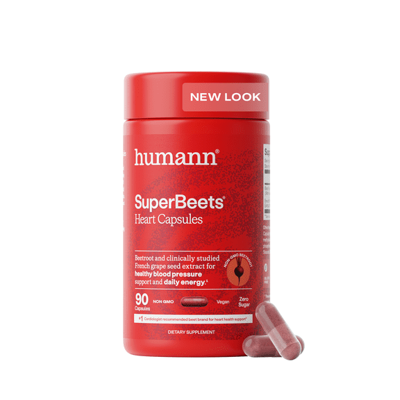 Humann SuperBeets Beet Root Capsules - Support Healthy Blood Pressure - 90 Count