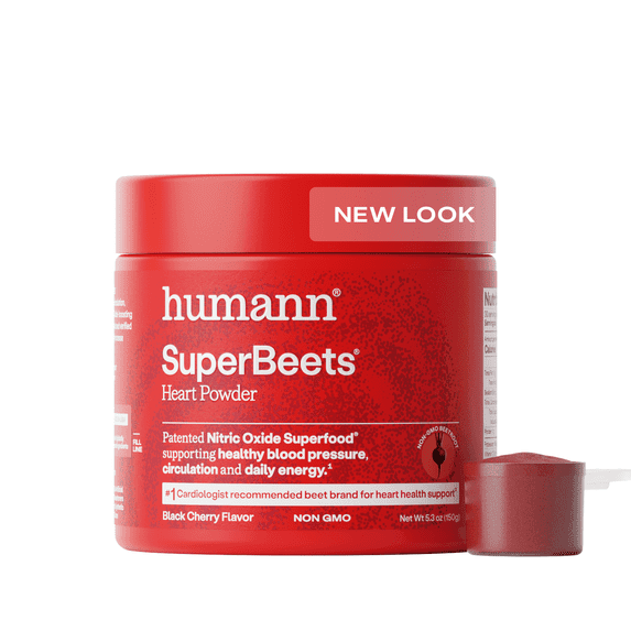 Humann SuperBeets Beet Root Powder - Non-GMO Beetroot Superfood - Nitric Oxide Supplement for Heart Health, Nitric Oxide Powder for Circulation & Blood Pressure Support - Black Cherry, 30 Servings