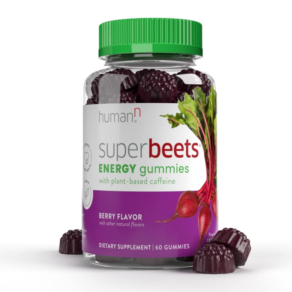 HumanN SuperBeets Energy Gummies NonGMO, Vegan 60 Count