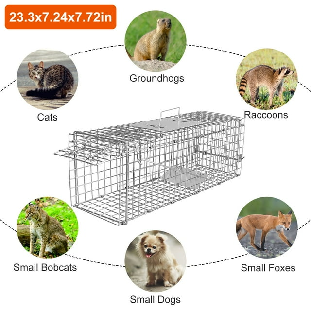 Humane Trap Cage, Collapsible Wire for Live Animal Catch & Release
