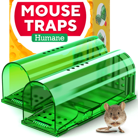 Humane Catch and Release Indoor Outdoor Mouse Traps Pack of 2 Easy Set Durable Traps Safe for Children Pets and Humans Instantly Remove Unwanted Vermin from Your Home