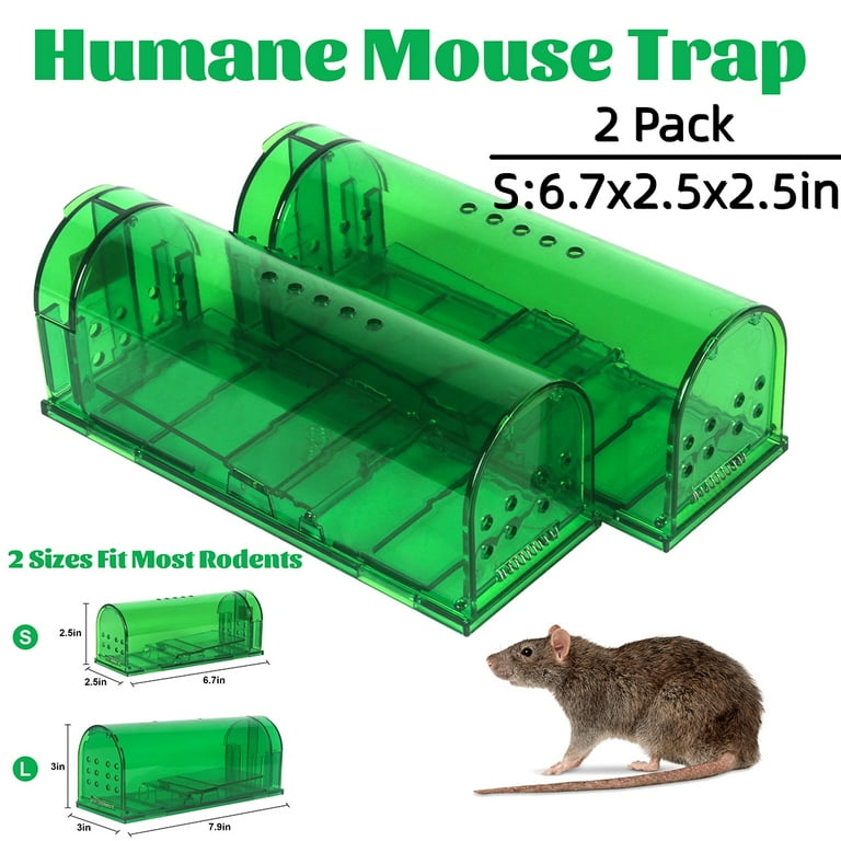 Humane Catch and Release Indoor/Outdoor Mouse Traps Pack of 2 - Easy Set  Durable Traps, Safe for Children, Pets and Humans 