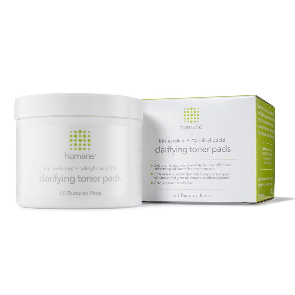 Humane Clarifying Toner Pads for Face with 2 BHA Liquid Salicylic Acid, Pore Minimizer and