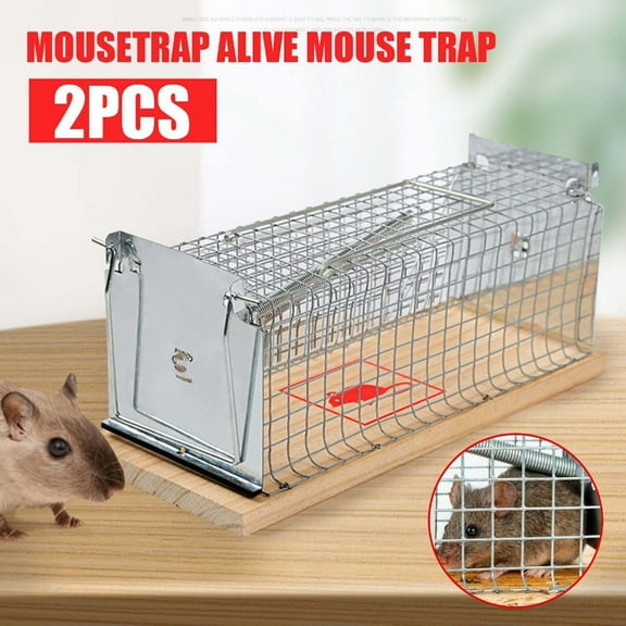 Humane Live Animal Trap Cage for Mice Voles Rodents Indoor Outdoor Garden Yard Home Automatic High Sensitivity Pedal Release Safe Reusable Metal Mouse Trap for Small Critters Pest Control