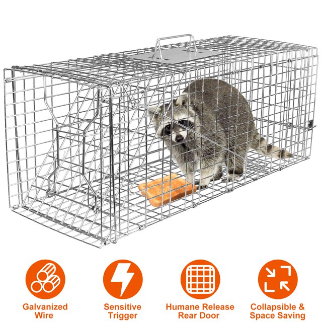 Humane Live Cat Trap Cage iMounTEK 30inch Galvanized Wire Catch Release