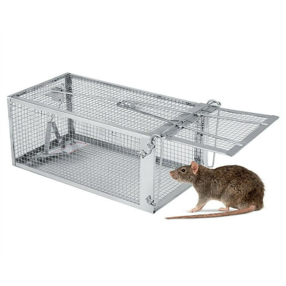 Humane Live Catch Rodent Trap Cage, Galvanized Steel Mouse Rat Trap, Reusable