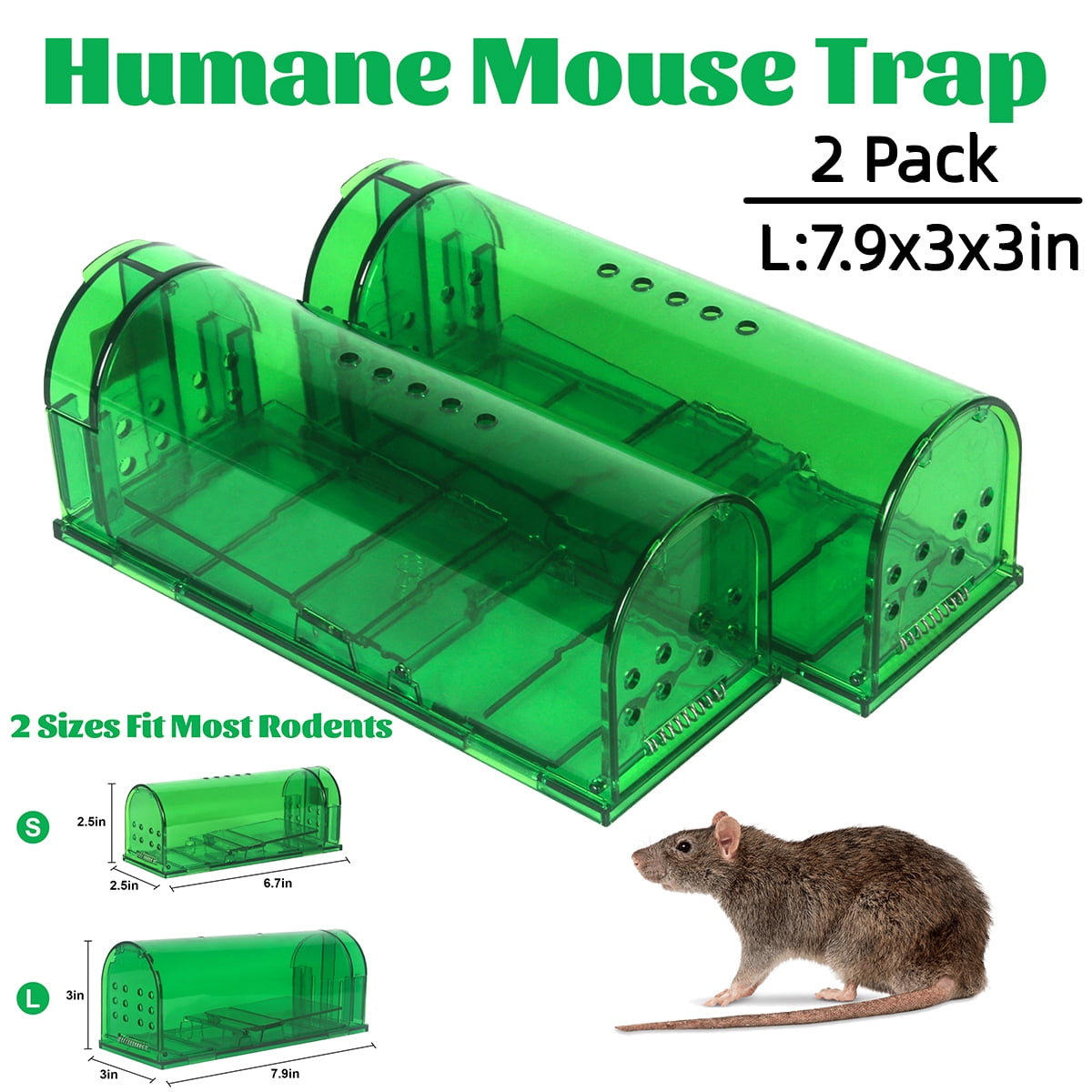 Mouse Trap Humane Live Catcher Rat Vermin Rodent Cage Pest No Kill
