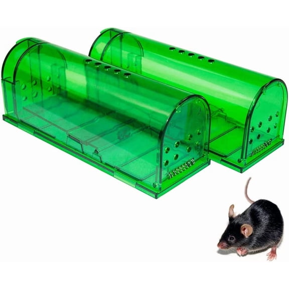 Humane Mouse Trap - Mouse Traps That Work  Best Mouse, Mice and Rat Trap Plastic Traps Live Catch and Release Rodents, Safe Around Pets (2Packs)
