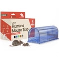 thumbnail image 1 of Humane Mouse Trap Pack of 1, Live Mouse Traps Catch and Release for Indoors & Outdoors, Pet & Child Safe, 7.87" Reusable Plastic Mouse Cage with Spring Door, Cleaning Brush Included, Blue, 1 of 5