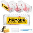 thumbnail image 1 of Humane Mouse Trap Pack of 4 - Live Mouse Traps Catch and Release Trap for Indoor and Outdoor Use - Reusable Mouse Traps, Safe & Effective No Kill Mouse Traps - Humane Mouse Traps Catch and Release, 1 of 9