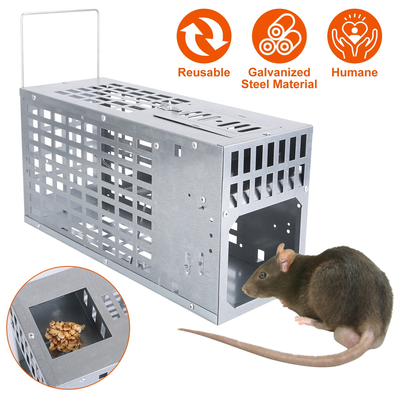 Humane Rat Trap iMounTEK Chipmunk Rodent Trap Work for Indoor Outdoor ...