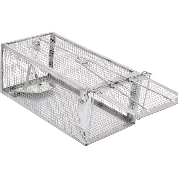 Humane Rat Trap, Chipmunk Rodent Trap That Work for Indoor and Outdoor Small Animal - Mouse Voles Hamsters Live Cage Catch and Release 1-Pack Small 10.5" L x 5.5" W x 4.5" H
