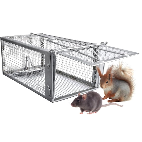 Humane Rat Traps No Small Animal Cage Live Mouse Catch And Release Trampa Para Ratones Chipmunk Rodent That Work For Indoor Outdoor - 12.3" L X 6.5" W 5.3" H