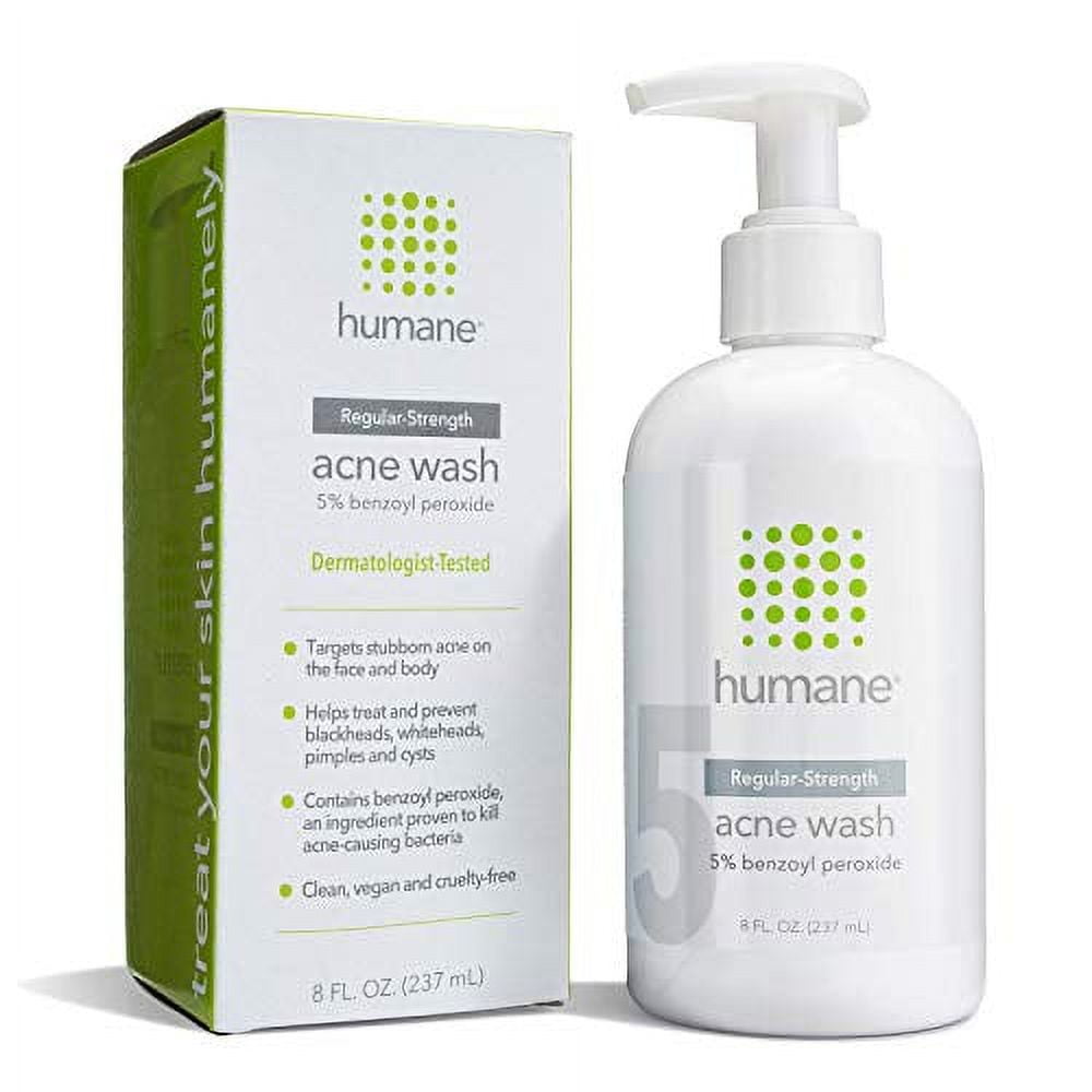 Humane RegularStrength Acne Wash 5 Benzoyl Peroxide Acne Treatment