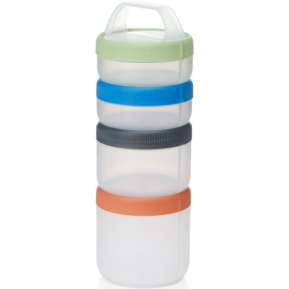 Humangear Stax Travel Stacking Containers - Large - Clear/Spectrum