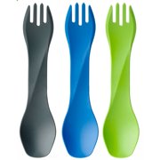 Humangear GoBites BIO Combo Spoon/Fork for Kids 3-Pack - Blue/Gray/Green